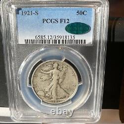 1921-S Liberty Walking Silver Half Dollar PCGS 12 PLUS CAC NEAT COIN TAKE A LOOK