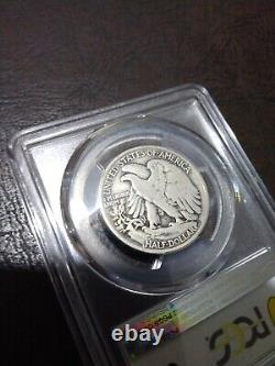 1921-S WALKING LIBERTY HALF DOLLAR 50c SEMI-KEY COIN PCGS VG 8 VERY GOOD