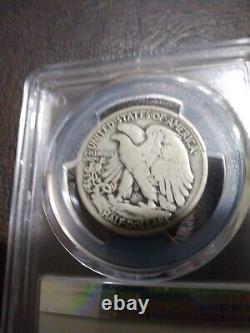 1921-S WALKING LIBERTY HALF DOLLAR 50c SEMI-KEY COIN PCGS VG 8 VERY GOOD