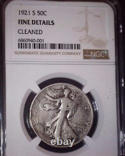 1921-S Walking Liberty Fifty Cent, NGC FINE, Tough Date
