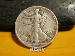 1921-S Walking Liberty Half Dollar, Fine, Key Date. Only 548,000 minted