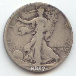 1921-S Walking Liberty Half Dollar, Key Date, Original VG