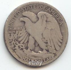 1921-S Walking Liberty Half Dollar, Key Date, Original VG