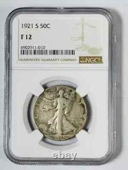 1921 S Walking Liberty Half Dollar NGC F-12