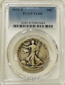 1921 S Walking Liberty Half Dollar PCGS VG8 Only 548k Minted