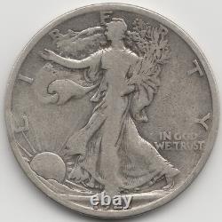 1921 S Walking Liberty Half Dollar, VG-VG+, scratched