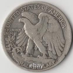 1921 S Walking Liberty Half Dollar, VG-VG+, scratched