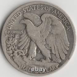 1921 S Walking Liberty Half Dollar, VG-VG+, scratched