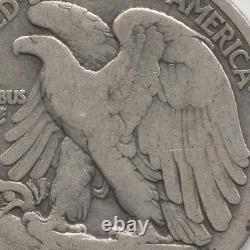 1921 S Walking Liberty Half Dollar, VG-VG+, scratched