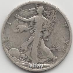 1921 S Walking Liberty Half Dollar, VG-VG+, scratched