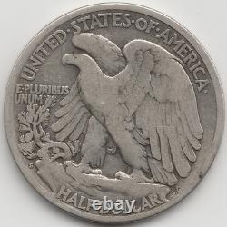 1921 S Walking Liberty Half Dollar, VG-VG+, scratched