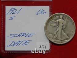 1921-S Walking Liberty Silver Half Dollar 50c Free USA Shipping