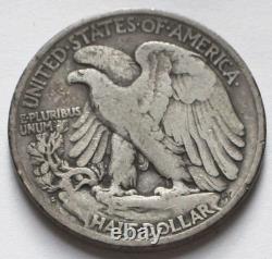 1921-S Walking Liberty Silver Half Dollar Fine, Key Date 50C