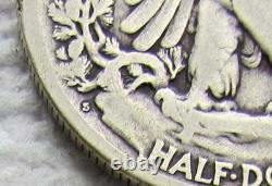 1921-S Walking Liberty Silver Half Dollar Rare Key Date Fine Cleaned Rim Nick