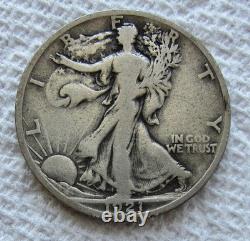 1921-S Walking Liberty Silver Half Dollar Rare Key Date San Francisco Fine