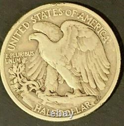 1921 S Walking Liberty silver half dollar, VF, SCARCE DATE