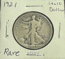 1921 Walking Liberty Half Dollar, Circulated, KEY DATE