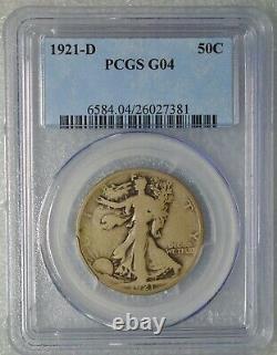 1921-d PCGS G04 Lowest Mintage of the Liberty Walking Silver Half Dollar