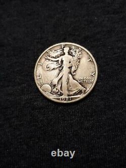 1921-d Silver Walking Liberty Half Dollar A Solid Better Grade Vg/f Look