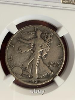 1921-d Walking Liberty Silver Half Dollar Ngc Vf 30