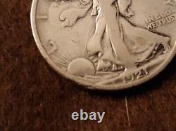 1921 d walking liberty half dollar vg