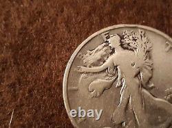 1921 d walking liberty half dollar vg