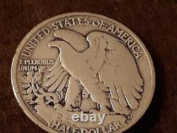 1921 d walking liberty half dollar vg