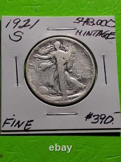 1921-s Walking Liberty Half Dollar. Fine Condition. 548,000 Mintage. Rare Scarce