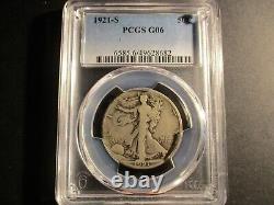 1921-s Walking Liberty Half Dollar Pcgs G6 Key Date Circulated Silver Free Ship