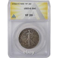1923 S Liberty Walking Half Dollar VF 20 ANACS Silver 50c SKUI17515