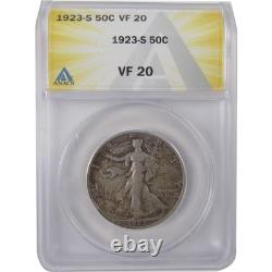 1923 S Liberty Walking Half Dollar VF 20 ANACS Silver 50c SKUI17515