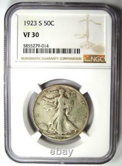 1923-S Walking Liberty Half Dollar 50C Certified NGC VF30 Rare Date