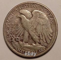 1923-S Walking Liberty Silver Half Dollar with VF Original Surfaces