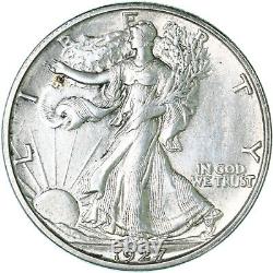 1927 S Walking Liberty Half Dollar 90% Silver About Uncirculated See Pics I462