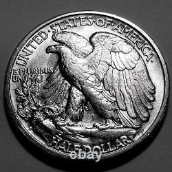 1927-S Walking Liberty Silver Half Dollar Nice BU