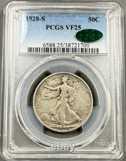 1928-S Walking Liberty Half Dollar 50c PCGS VF25 CAC Choice Original