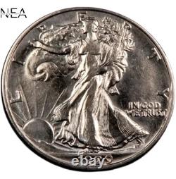 1929-D Walking Liberty Half Dollar XF/AU Semi-Key Date! 90% Silver