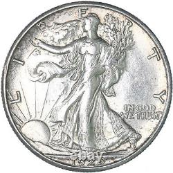1929 S Walking Liberty Half Dollar 90% Silver AU Cleaned Polished See Pics E812