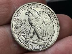 1929-s Cleaned Silver Walking Liberty Half Dollar