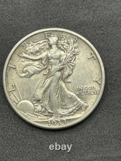 1933-S 50C Walking Liberty Silver Half Dollar XF+/AU #126 Key Date
