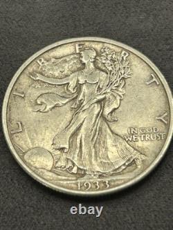 1933-S 50C Walking Liberty Silver Half Dollar XF+/AU #126 Key Date