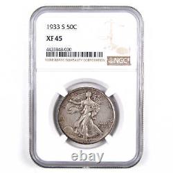 1933 S Liberty Walking Half Dollar XF 45 NGC 90% Silver 50c US Coin Collectible