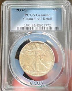 1933-S Walking Liberty Half Dollar PCGS AU details. Freshly Graded