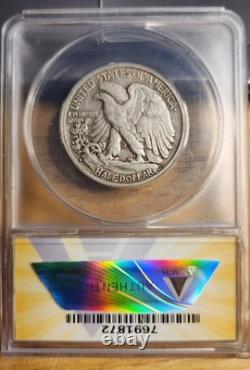 1933-S Walking Liberty Silver Half Dollar 50C ANACS EF 45 straight grade