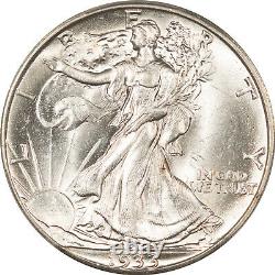 1933-s Walking Liberty Half Dollar Pcgs Ms-63 Looks 64, Blazing White & Pq