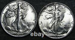 1934+1935 Walking Liberty Half Dollars Silver - GEM BU++ CONDITION LOT - #Z446