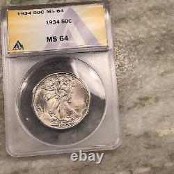 1934-P Silver Walking Liberty Half Dollar MS64