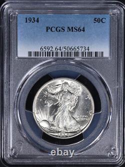 1934-P Walking Liberty Half PCGS MS64 Blast White Great Eye Appeal