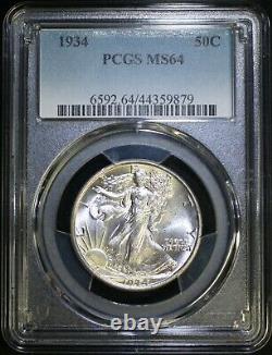 1934 P Walking Liberty Silver Half Dollar 50c PCGS MS64 Well Struck Coin