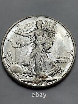 1934 S Walking Liberty Silver Half Dollar High Grade AU #219